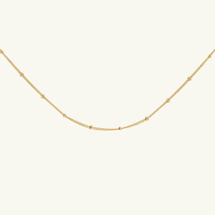 Bead Chain Dainty Choker Necklace Gold